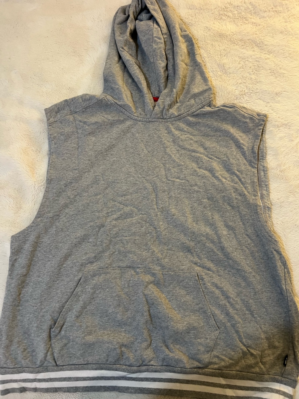 TomboyX Sleeveless Gray Hoodie Top